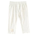 thumbnail image 3 of Afuyipoi Little Girls Cotton Lace Leggings Size 9M-3T Elastic Waist Breathable Lace Trim Capri Pants for Toddler Daily Play Outdoor School Casual Wear Gray Size 12M, 3 of 10