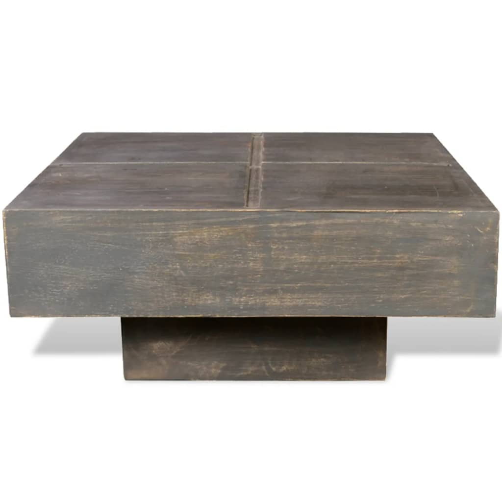 vidaXL Coffee Table Brown Square Solid Mango Wood