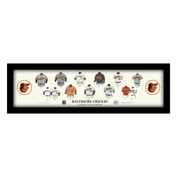 Baltimore Orioles Cooperstown Collection Framed Uniform Heritage Art Print