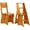 Light Walnut, variant on Wooden Folding Library Ladder Chair,2 in 1 Lightweight Portable Multifunctional Step Stool, 4-Step Stool Dual Purpose Stepladders, Display Stand and Flower Stand for Home