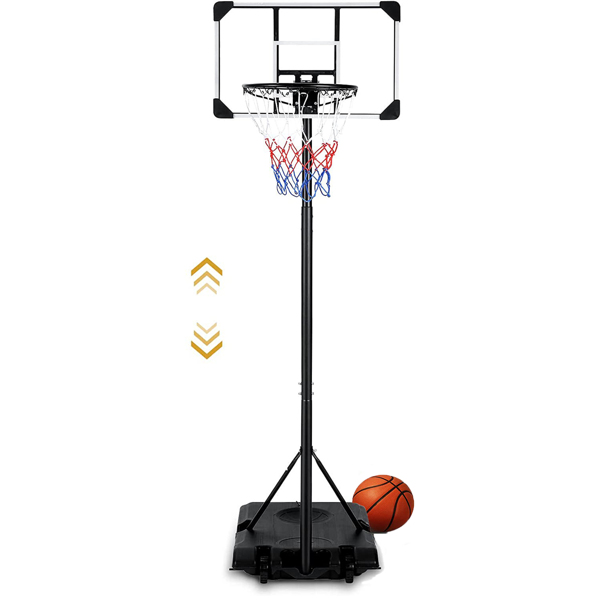 28 Inch Backboard Basketball Hoop for Kids, SEGMART 5.6ft7ft Adjustable Basketball Hoop