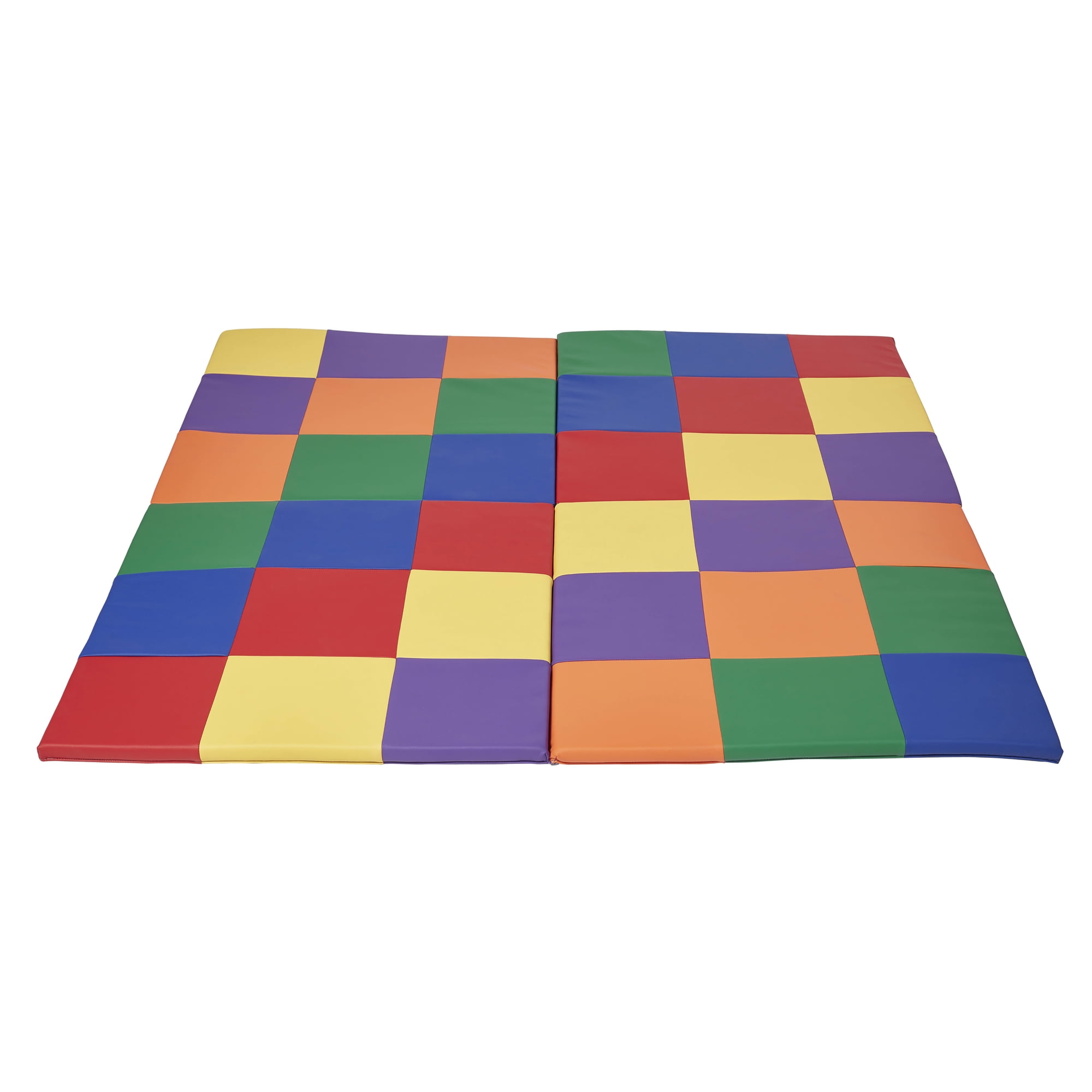 ECR4Kids SoftZone Patchwork Folding Activity Play Mat, 58in Square, Baby Essentials, Assorted