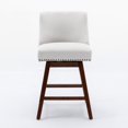 thumbnail image 4 of LEGAHOME Bar Stools Set of 2, 26” Swivel Counter Height Bar Stools with Soft Foam and Steel Spring Core, Modern Bar Stools with Wood Legs for Kitchen Island, Bar, Dining Room, Beige, 4 of 8