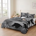 thumbnail image 2 of Quilts Queen Size Bedding Set, Black Crow Birds Lightweight Quilted Comforter, Abstract Spooky Grey Sky Wings Soft Reversible Bedspread Coverlet with Pillow Covers for All Season, 90" x 96", 2 of 9