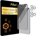 thumbnail image 1 of [MASK0]Lot de 2 Protecteur d'Écran de Confidentialité pour iPhone 14 Pro Max [6.7 Pouces] + 2 Protecteurs d'Objectif de Caméra, Protection de Capteur, Compatible avec le Dynamique, Film en Verre Trempé Anti-Espion, Compatible avec Étui, 1 of 4