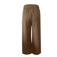 thumbnail image 5 of yueewhu Womens Wide Leg Work Pants Straight Elastic High Waisted Double Button Trousers Business Casual Pants with Pockets (Coffee, XXL), 5 of 6