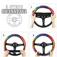 thumbnail image 6 of Jeiento Rainbow Tie Dye Car Steering Wheel Cover for Women Men Non-slip Car Wheel Protector Sweat Absorption Steering Wheel Covers Auto Interior Accessories for Truck SUV Van, 6 of 6