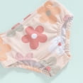 thumbnail image 7 of Bagilaanoe Toddler Baby Girls Swimsuits 3 Piece Tankini Set Floral Print Fly Sleeve Tops + Shorts + Swim Cap 6M 12M 18M 24M 3T Kids Swimwear Bathing Suit Beachwear, 7 of 7