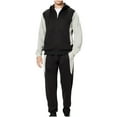 thumbnail image 2 of BXINGOHAI Patchwork 2 Pieces Sweatsuits for Men Full Zip Hooded Tracksuit Long Sleeve Sweatshirts and Drawstring Sweatpants Athletic Running Sport Outfit With Pocket Today Black,L, 2 of 6