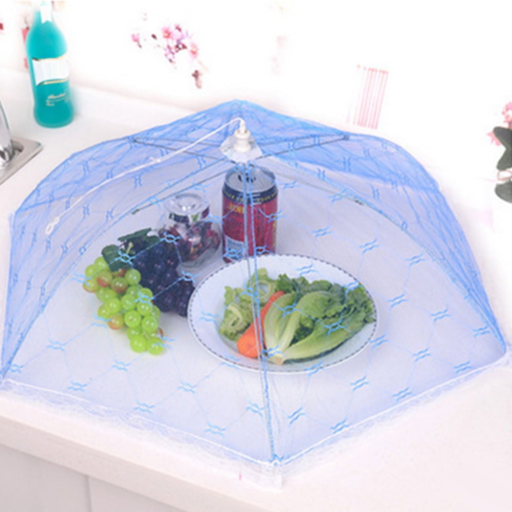 Kitchen Food Dish Cover Folded Umbrella Tent Anti Fly Mosquito Table Mesh Net 