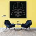 thumbnail image 2 of Cuadro Canva Listo Para Colgar Tipo Galería Darth Vader Blanco Y Negro 100X100 cm, 2 of 4