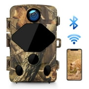 Trail Camera 24MP 4K WiFi,Hunting Game Camera with Bluetooth and 120°Wide-Angle Motion Latest Sensor View 0.3s Trigger Time,Trail Game Cam with 46 LEDs and IP66 Waterproof