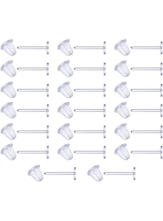 Sardfxul 50 Pairs Plastic Clear Earrings for Sports Clear Ear Stud Work  Invisible Earrings Retainers Pierced Ear Protector Earnut 