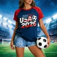 thumbnail image 5 of USA Shirts for Women American Graphic T-Shirts USA Flag Print Casual Short Sleeve Tops, 5 of 6