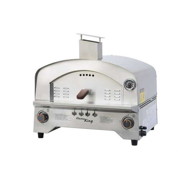 Flame King Barbeque Grill Pizza Oven YSN-SSPZG Use To Cook Pizza/Chicken/Steaks/Fish/Lamb Chops/Sausages; 13 Inch x 13 Inch Cooking Surface Size; Maximum Oven Temperature 1180 Degree Fahrenheit; Steel