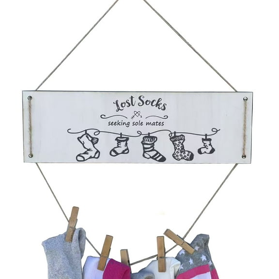 Funny Laundry Room Lost Socks Wall Sign Farmhouse Wood Wall Decor Organization for Laundry Room