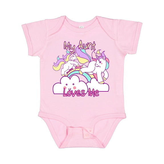 Inktastic My Aunt Loves Me Unicorn Girls Baby Bodysuit