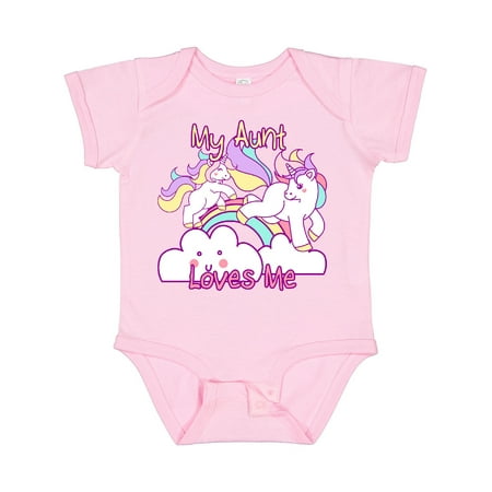 

Inktastic My Aunt Loves Me Unicorn Gift Baby Girl Bodysuit