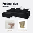 thumbnail image 5 of Spaco Convertible Modular Sectional Sofa Set, Popular Microfiber Fabric Sofa, L-Shaped Compression Sofa for Indoor as Living Room, Bedroom, Black, 5 of 12