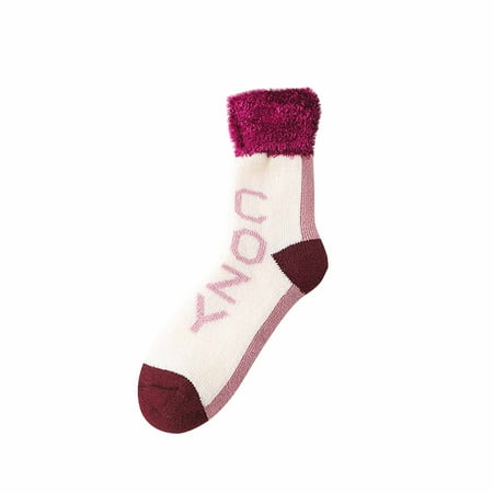 

JeashCHAT Women s Winter Super Soft Warm Cozy Fuzzy Fleece-Lined Floor Middle Tude Socks