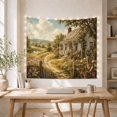 thumbnail image 5 of Quaint White Cottage with Garden and Rolling Hills, Peaceful Farmhouse for Nature Lovers, Rustic Landscape Art Decor, Housewarming Gift Tapestry Wall Hanging for Bedroom and Living Room, 5 of 7