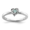thumbnail image 4 of Auriga Fine Jewelry 925 Sterling Silver Aquamarine Heart Ring Size 8 Valentine's Day Gift for Women, 4 of 6