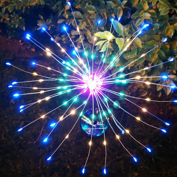 Solarek 2Pcs Solar Starburst Lights 240 LEDs Firework Solar Garden
