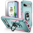 thumbnail image 1 of KOMI pour Google Pixel 8a, Étui avec Protecteur d'Écran, Béquille Anneau Réglable à 360 Intégré, Protection Militaire, Armure Antichoc - Vert, 1 of 5