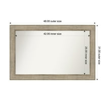 Amanti Art Custom Wall and Bathroom Mirror (31 x 48 in.), Trellis Silver Frame