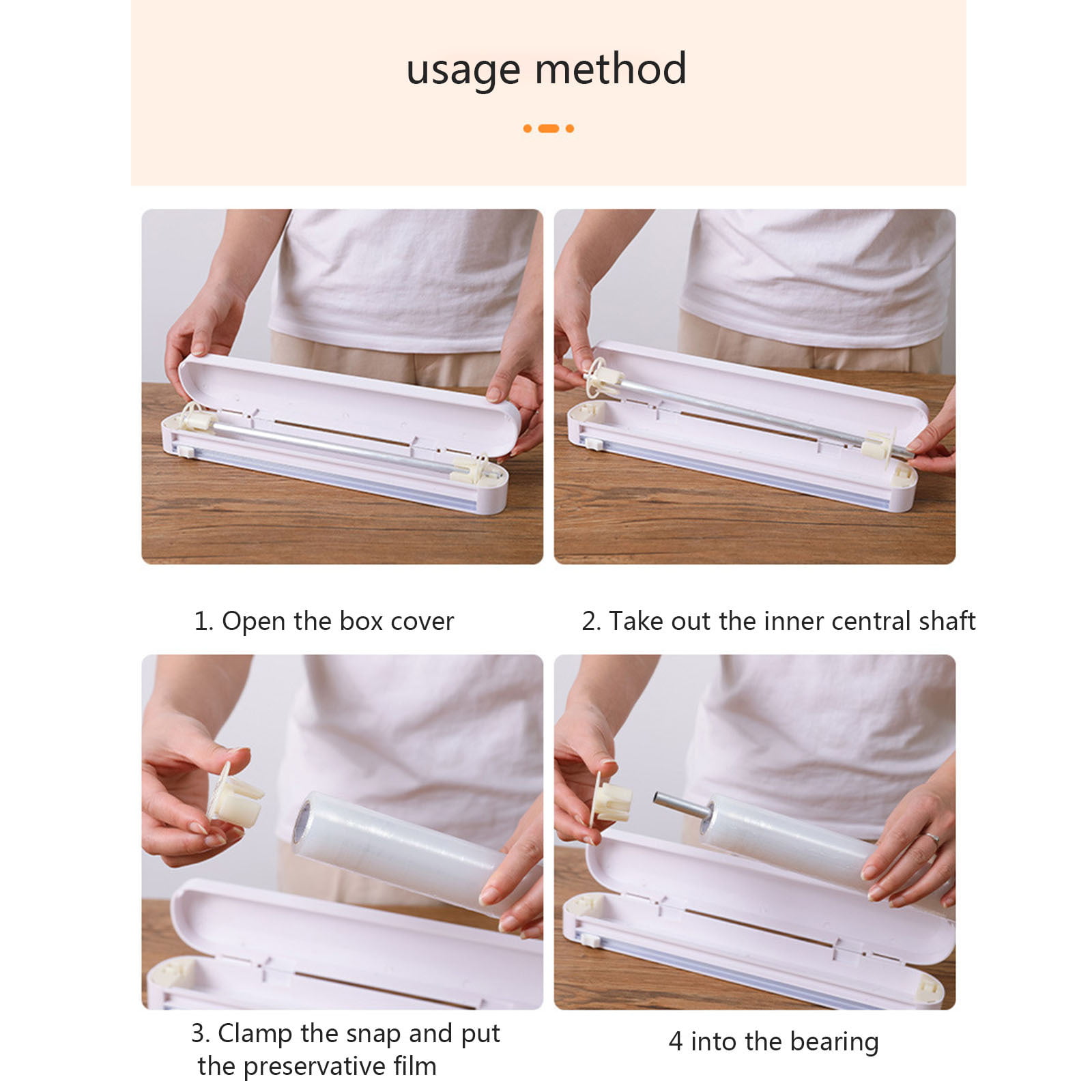 Nuluphu Plastic Cling Wrap Refillable Plastic Wrap Dispenser with Slider Cutter Food Wrap Stretch Clear Cling Wrap 12 Inch650 ft (Cutting Box + Cling film)