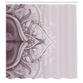thumbnail image 2 of Ambesonne Mandala Shower Curtain, Traditional Lace Floral Art, 69"Wx70"L, Purple Grey, 2 of 4