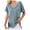 Blue, variant on Leesechin Womens V Neck Tshirts Short Sleeve Loose Casual Summer Tops with Pocket