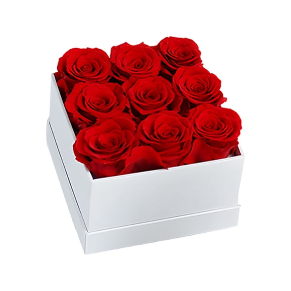 Caja de rosas preservadas Naiovety Flor eterna Ramo de rosas inmortales Color duradero 9 cabezas