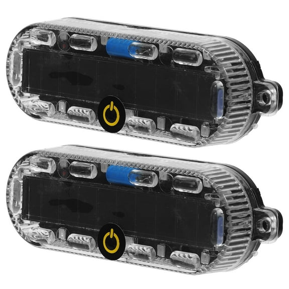 LEORX 2Pcs Motorcycle Solar LED Safety Lamp High Brightness Warning Light Multi Color