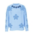 thumbnail image 1 of Timegard Chandails en Tricot pour Femmes Col Rond Manches Longues Chandail à Fleurs Automne Hiver Mignon Chaud Confortable, 1 of 7