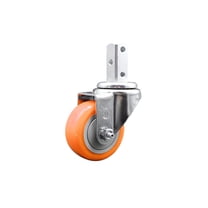 3 Inch Orange Polyurethane Wheel Swivel 7/8 Inch Square Stem Caster SCC