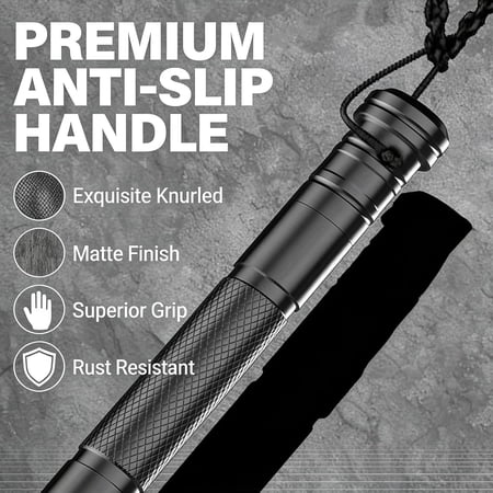Tactical Trekking Pole Aluminum Collapsible Hiking Stick with Multi-Tool Survival Kit for Men Women Seniors