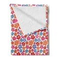 thumbnail image 2 of Colorful Soft Flannel Fleece Throw Blanket, Floral Theme Illustration Along Flowers in Doodle Style on Plain Background, Cozy Plush for Indoor and Outdoor Use, 60" x 80", Multicolor, by Ambesonne, 2 of 5
