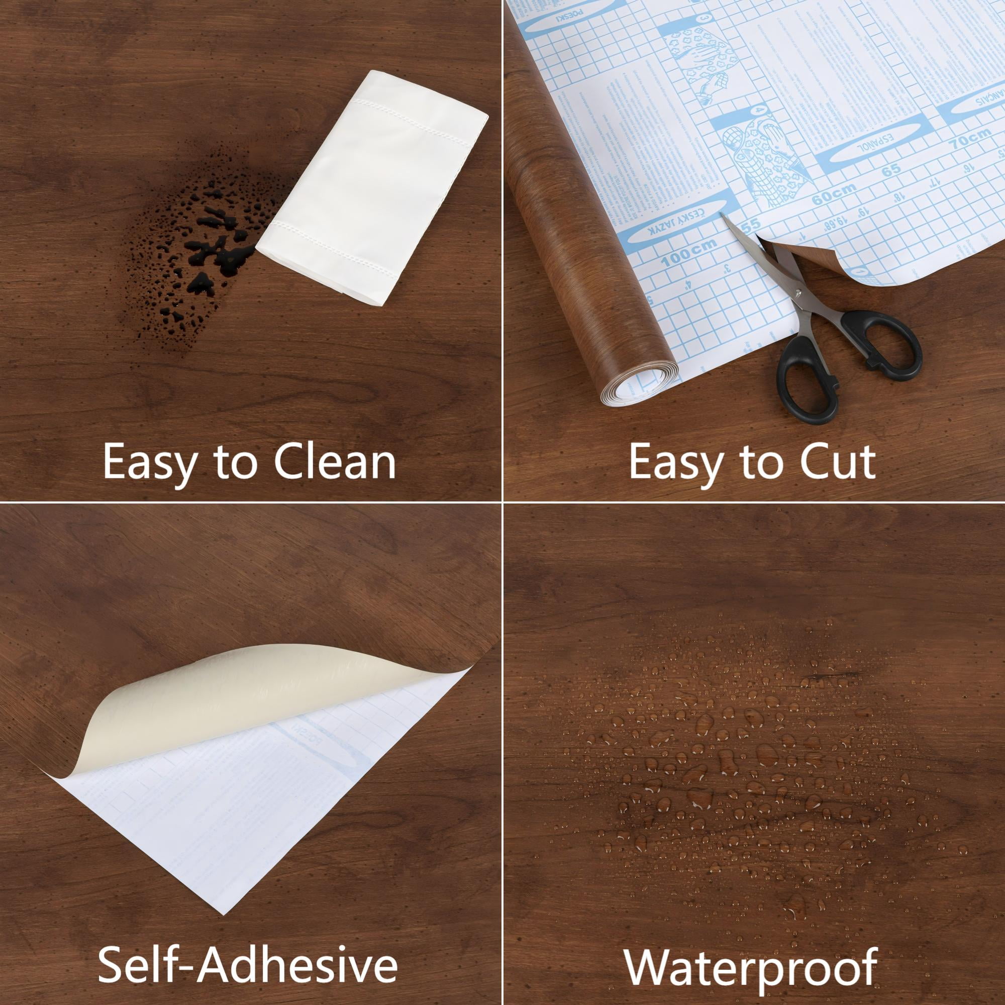 UMIGGEE 17.3-in x 393-in Wood Wallpaper Wood Grain Peel and Stick Wallpaper Brown Self-Adhesive Wood Contact Paper Home Decoration