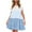 Blue, variant on Womens Ruffles Boho Style T-Shirt Dress Loose Swing Casual Short Dress