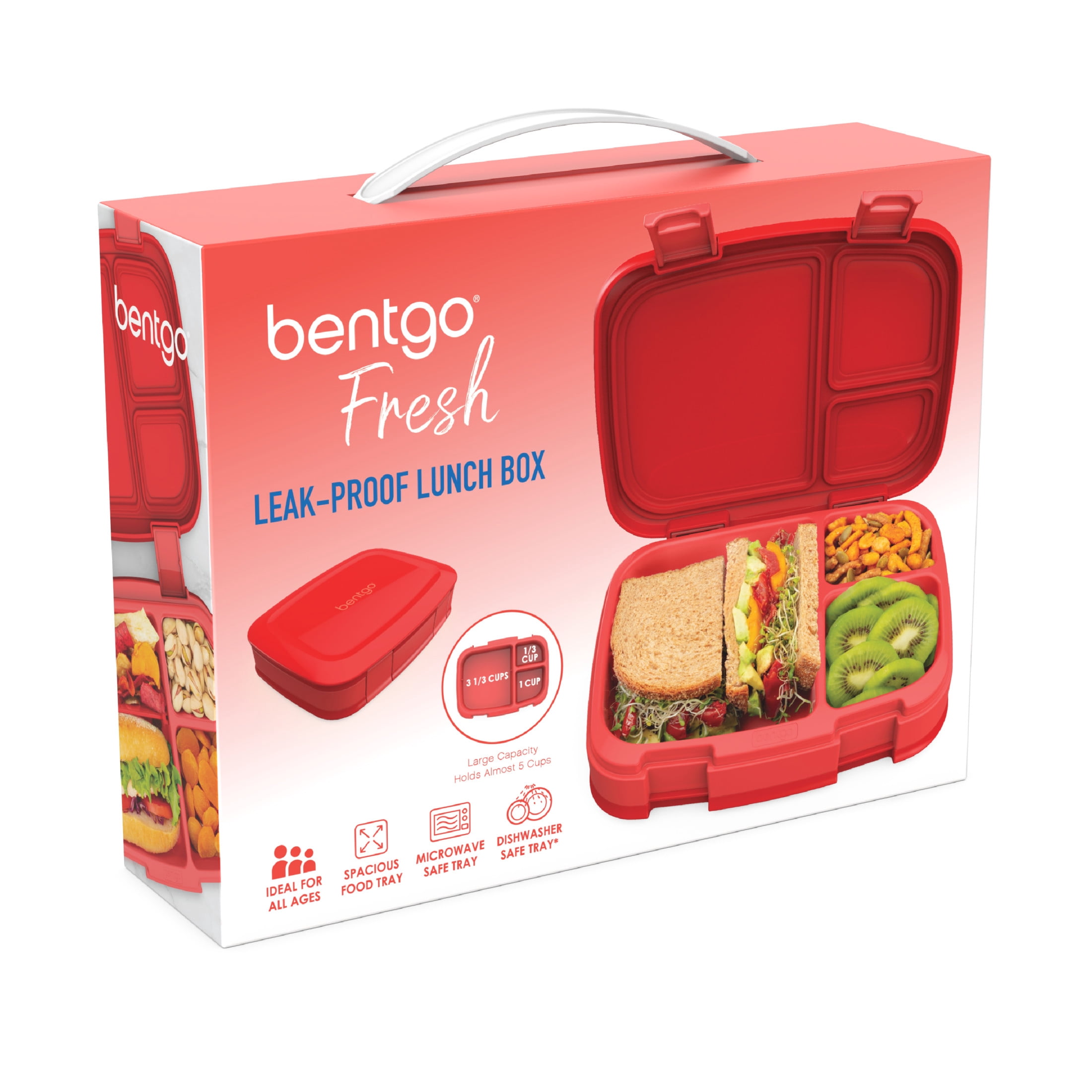 Bentgo Fresh – Leak-Proof, Bento Lunch Box for Adults and Teens, 4-Compartment Leak-Proof Design, Great for Portion Control