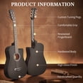thumbnail image 6 of Ktaxon 38 Inch Cutaway Acoustic Guitar for Beginners,Full Basswood Guitar with Complete Starter Kit, Matte Black, 6 of 15