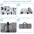 thumbnail image 4 of Kainsy Toddler Nap Mat - Personalized Tractor Series, Removable Pillow & Soft Blanket, Black - Daycare/Preschool/Kindergarten, 4 of 9
