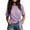 Purple, variant on Admvng Women's Gingham Blouse Short Sleeve Side Tie Knot Waist Cropped Plaid Casual Tops