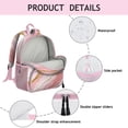 thumbnail image 4 of Pink and Gold Marble Texture Backpack Backpack for School,Cute School Bag,Schoolbag with Adjustable Shoulder Straps & Padded Back,13.8"x11.4"x6", 4 of 6