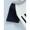 thumbnail image 5 of Toddler Boys Summer Independence Day Tops Short Sleeve O Neck Letter Print Contrast Color T-shirt, 5 of 6