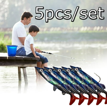 LINASHI 5pcs Minnow Fishing Lures Kit Crankbait Hard Baits Minnow Pencil Swimbait for Saltwater and Freshwater