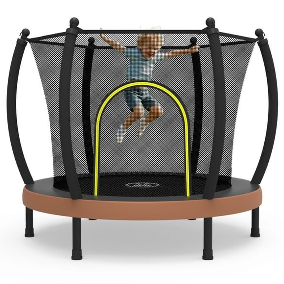 Heromate 60" Kids Trampoline with Safety Enclosure Indoor/Outdoor β 5 FT Heavy-Duty Toddler TrampolineBirthday Gift for Boys, Girls, Kids & Adults, Ages 1-8β