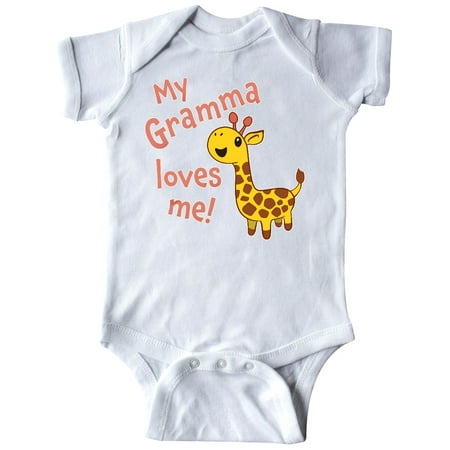 

Inktastic My Gramma Loves me- cute giraffe Gift Baby Boy or Baby Girl Bodysuit