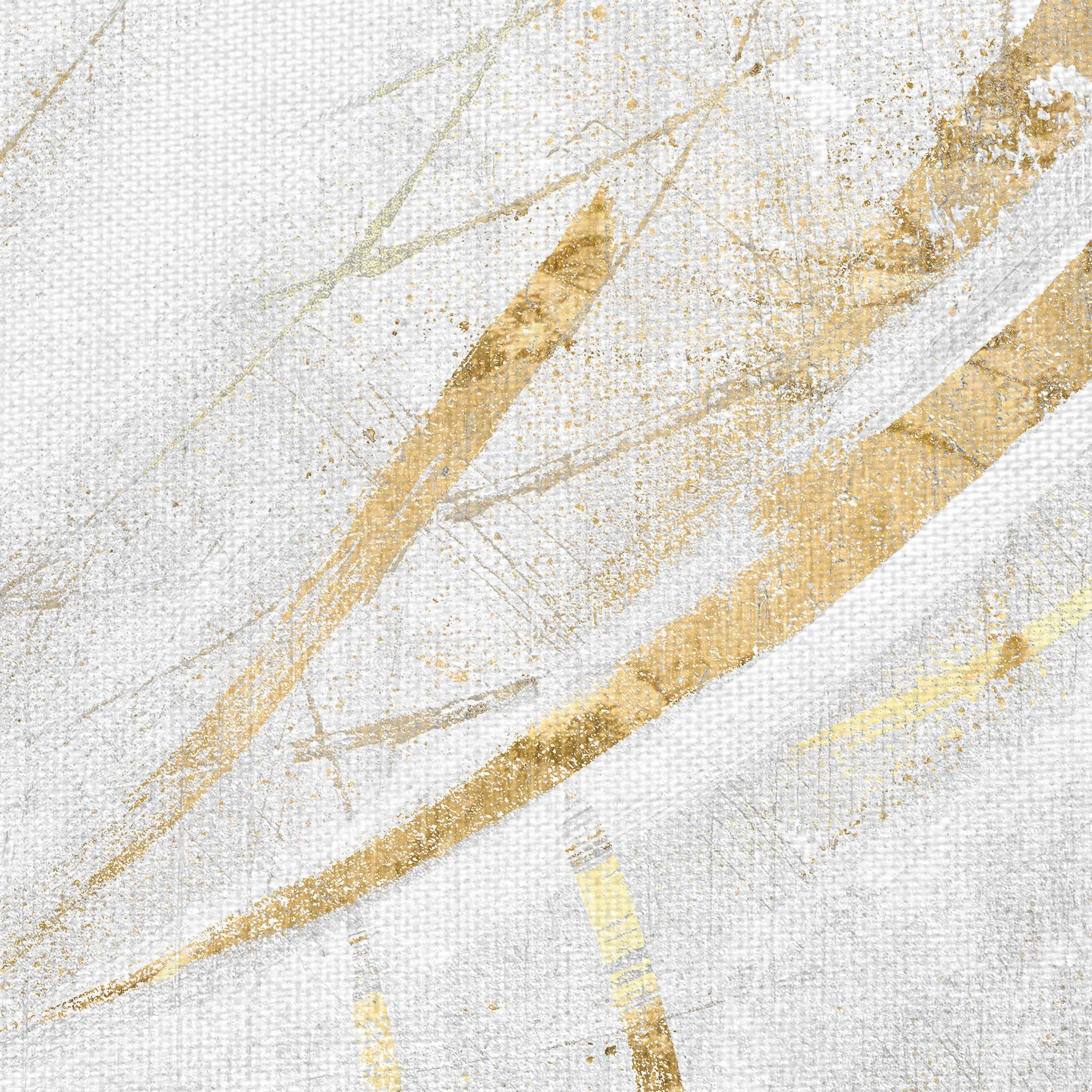 Masterpiece Art Gallery Fluidity Horizontal Gold Abstract By Belle Maison Canvas Art Print 24" x 36"